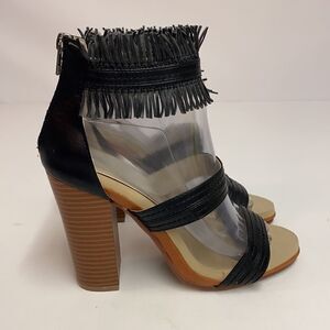 GROOVE Tribal Fringe Chunky Block Heels‎ Size 8 A9